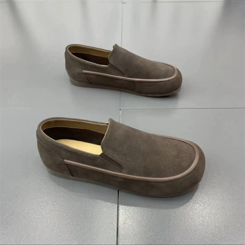 新款春季百搭翻毛皮低帮一脚蹬软底休闲男鞋潮流圆头精神豆豆鞋,淘宝优惠券,粉丝福利购,淘宝优惠卷