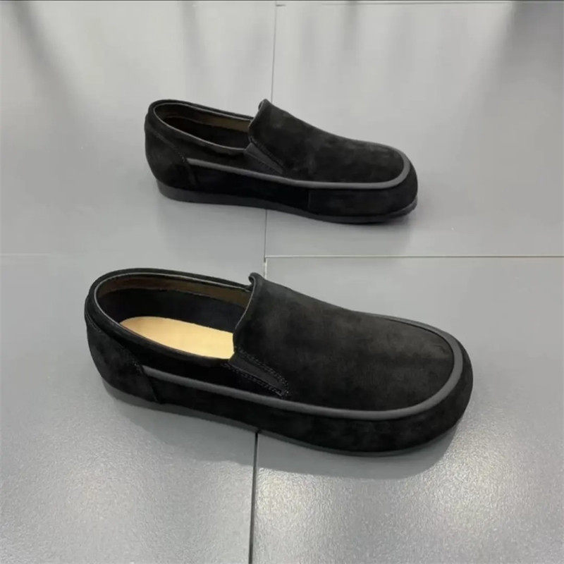 新款春季百搭翻毛皮低帮一脚蹬软底休闲男鞋潮流圆头精神豆豆鞋,淘宝优惠券,粉丝福利购,淘宝优惠卷