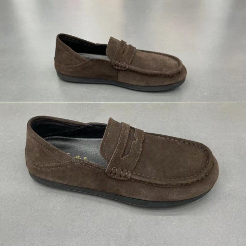 男鞋2026秋季新款懒人鞋磨砂皮透气乐福鞋男百搭豆豆鞋男款鞋子,淘宝优惠券,粉丝福利购,淘宝优惠卷