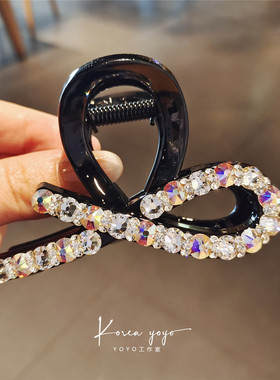 韩版水钻蝴蝶结8cm中号抓夹