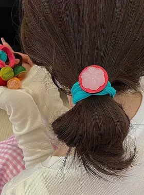 韩国东大门可爱水果发圈百搭春夏头绳彩色高弹力不伤发毛巾圈发饰