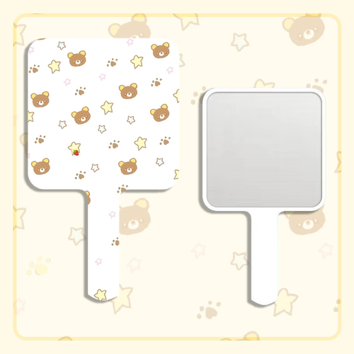 可爱轻松熊周边便携化妆镜随身便携手持镜补妆小镜子学生女梳妆镜 - 图3