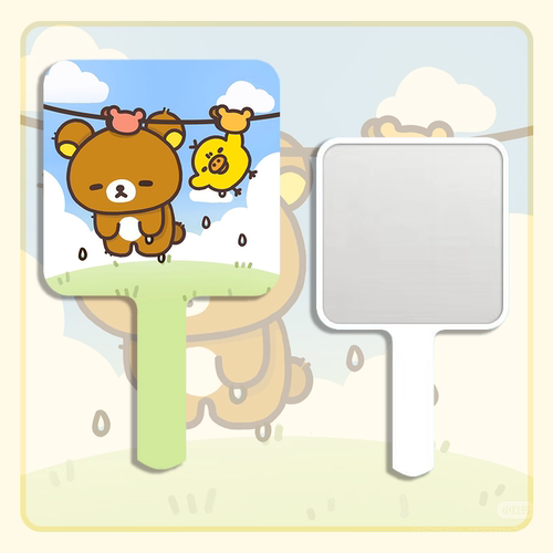 可爱轻松熊周边便携化妆镜随身便携手持镜补妆小镜子学生女梳妆镜 - 图1