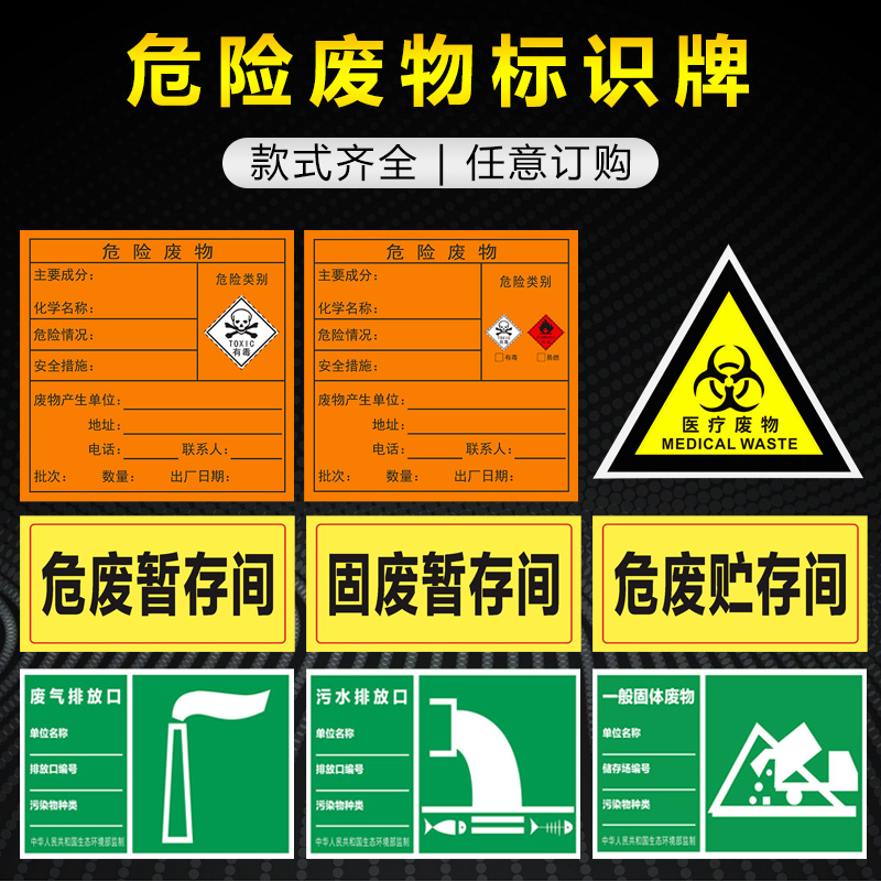 医疗废物三角标识牌危险废物暂储存处间化学名称主要成分情况安全措施产生单位地址电话联系人类别数量标志-图0