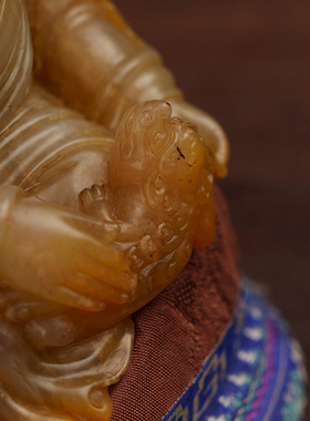 清代寿山石雕戏狮罗汉