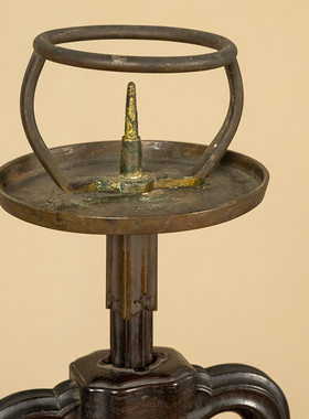 紫檀升降式灯台明清古典