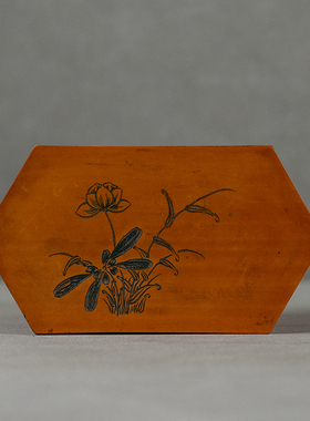 竹簧山水人物六角茶仓