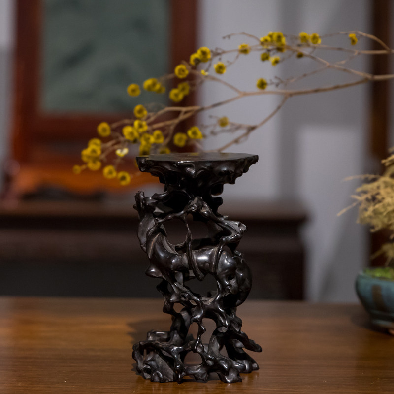 清代乌木透雕根形器座老物件收藏品文玩古董真品乌木花瓶佛像底座 清代乌木透雕根形器座老物件收藏品文玩古董真品乌木花瓶佛像底座