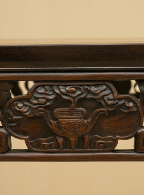 红木透雕暗八仙四面平条桌