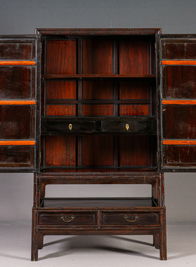 红木及鸡翅木竹节工连座书柜