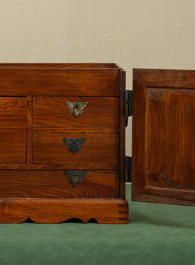 红木禄顶官皮箱中式艺术品