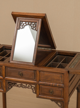 黄花梨可折叠褡裢式梳妆台