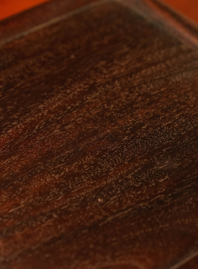 紫檀圆包圆罗锅枨案上几摆件一组（一组三件）印度小叶紫檀摆件