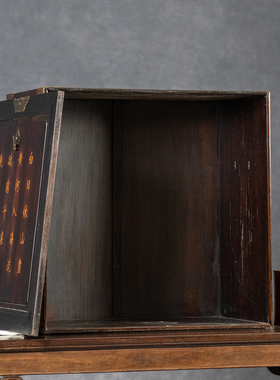 红木嵌黄杨木诗文大书箱