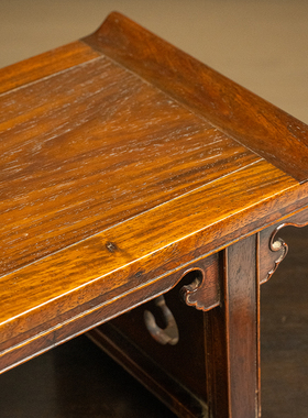 黄花梨夹头榫如意云纹翘头案摆件