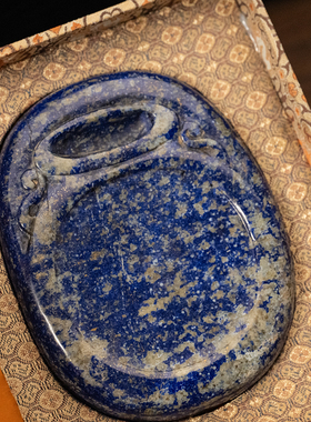 清代青金石随形砚台古董收藏