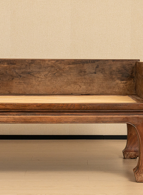 榉木三围屏独板罗汉床