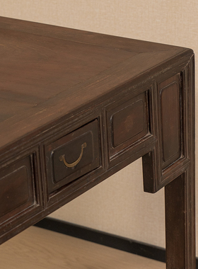 红木带屉四面平方桌古典家具