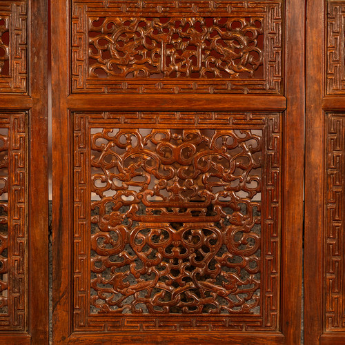 明代黄花梨福禄寿十二扇围屏风首都博物馆展品古董家具拍卖真品 - 图3