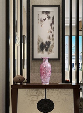 景德镇陶瓷 钧瓷裂纹绿色冰片观音花瓶陶瓷工艺品家居摆件摆设