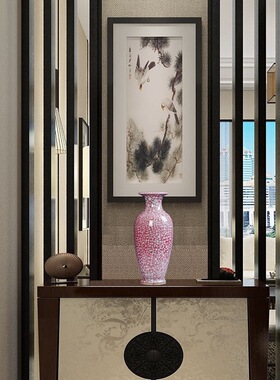 景德镇陶瓷 钧瓷裂纹绿色冰片观音花瓶陶瓷工艺品家居摆件摆设