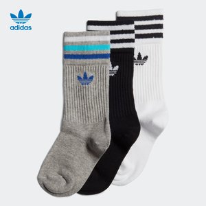 阿迪达斯官网 adidas 三叶草 CREW SOCK 3P 小童运动袜子FL9639