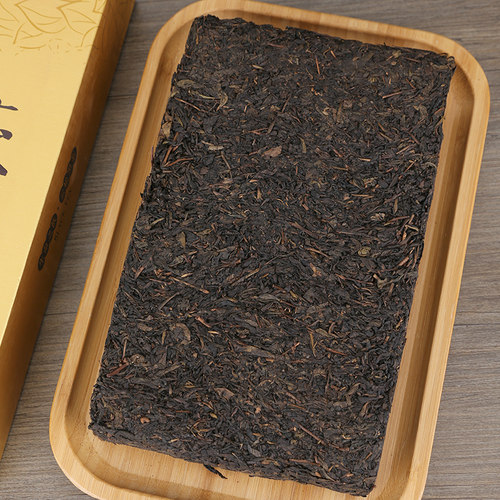 安化黑茶旗舰店官方湖南湘云松金花茯砖茯财神特级茶叶礼盒装1kg - 图0