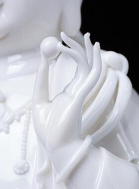 素茗中国白《富贵恩泽》观音雕塑