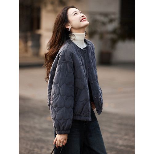 苏醒的乐园厚款外套棉衣冬季时尚气质百搭休闲宽松显瘦圆领棉服 - 图2