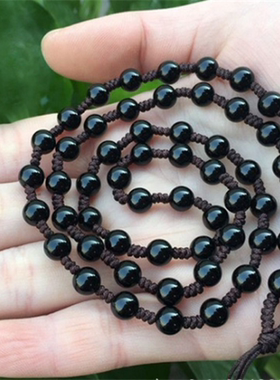 玛瑙玉珠翡翠男士手工编织项链绳