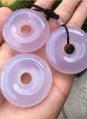 配饰冰透平安扣毛衣链紫玉髓包邮