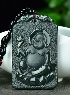 玉阅珠宝和田青玉如意佛吊坠