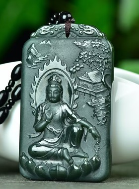 精致和田玉观音菩萨玉吊坠