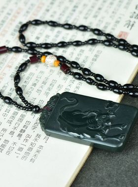 玉阅珠宝男和田玉双面雕刻挂件