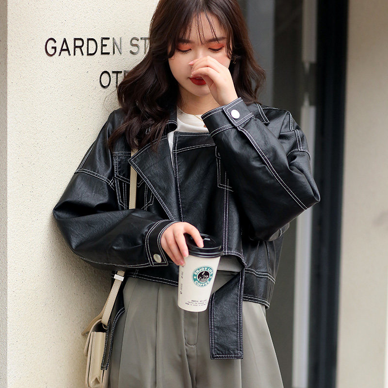 小皮衣短款春秋2020新款pu皮夹克 淑系皮衣