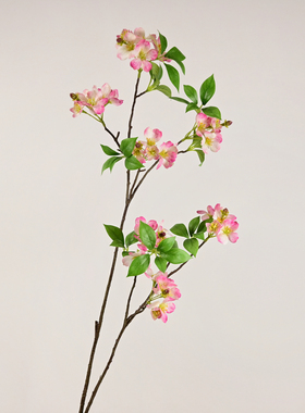仿真花海棠花手感PU粉红色家居装饰插花摄影道具