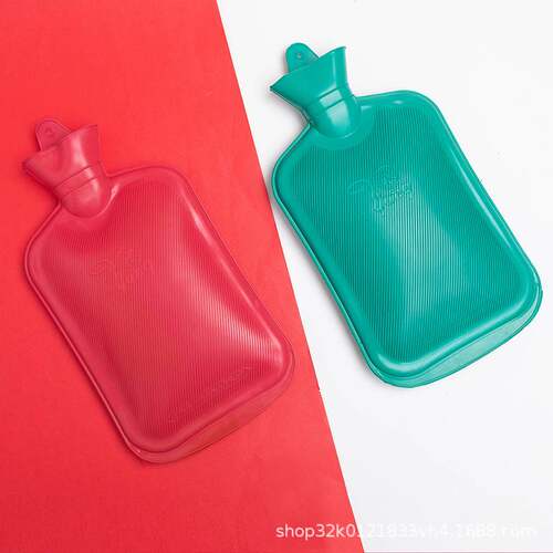 正品上海永字牌冲水热水袋充注水暖水袋暖手宝灌水暖宫加厚送绒套 - 图2