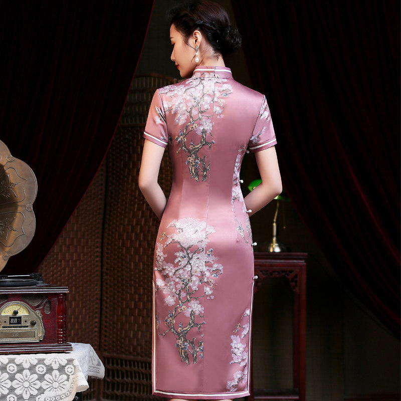 旗袍2020年新款妈妈夏装日常连衣裙 茗绣旗袍