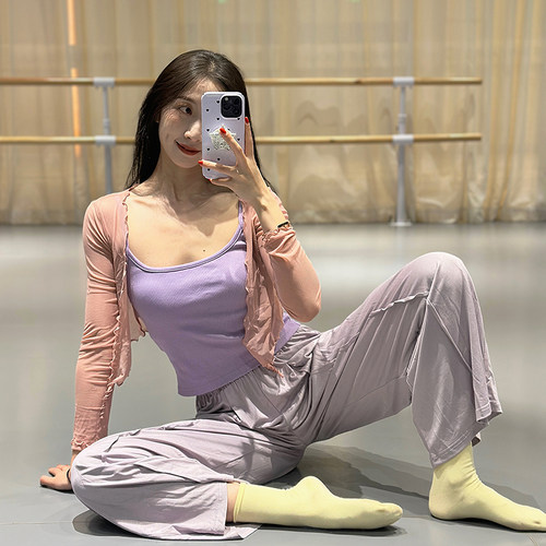 网纱衣舞蹈开衫古典舞现代舞芭蕾舞练功服罩衫短款上衣披肩 - 图2