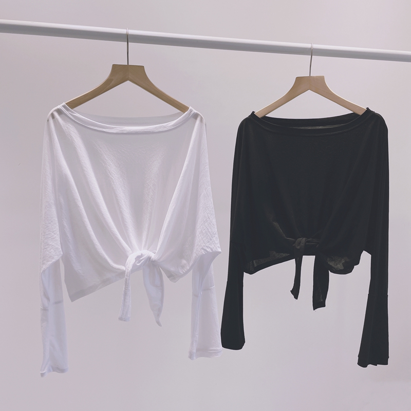 春新款宽松飘逸舞蹈服女现代舞练功服上衣古典舞中国舞爵士罩衫透 - 图1