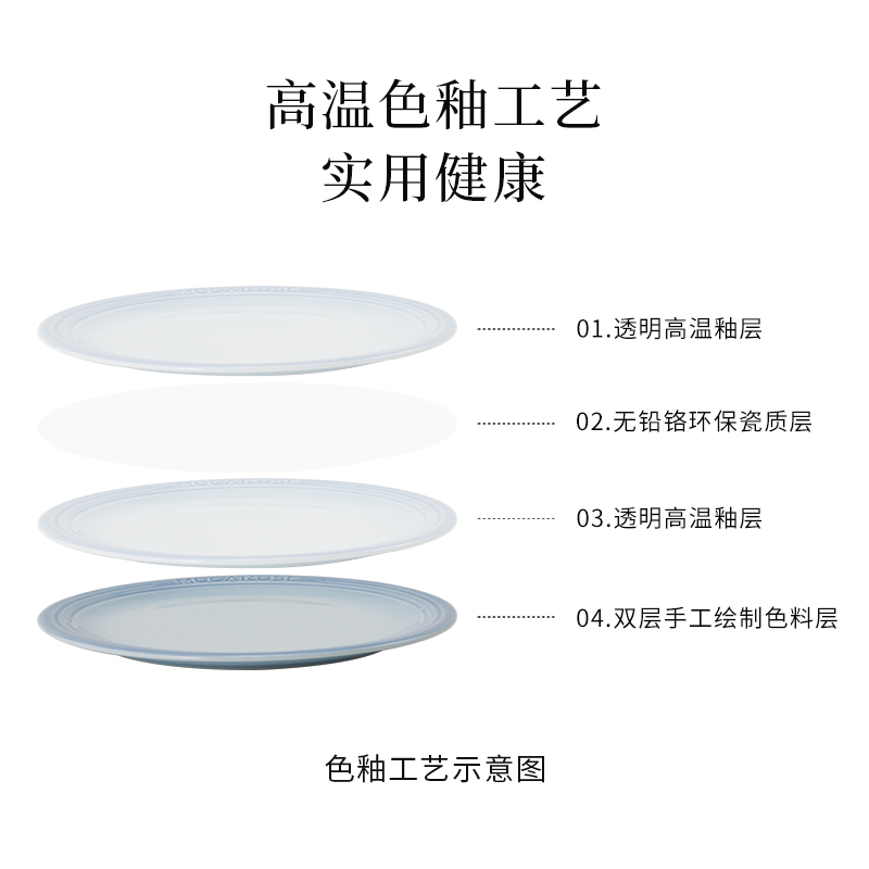 mocarose摩卡色碗筷套装家用炻瓷碗碟海盐蓝色组合餐具饭碗沙拉碗 - 图0