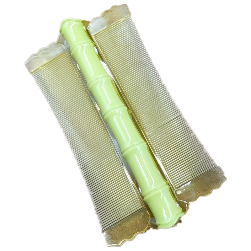 新款仿生竹篦子头皮屑梳子超密齿梳子女儿童刮头发去虱子塑胶加密