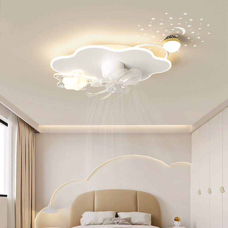 灯氏云朵风扇灯客厅灯简约现代极简设计智能摇头电扇隐形扇叶卧室,淘宝优惠券,粉丝福利购,淘宝优惠卷