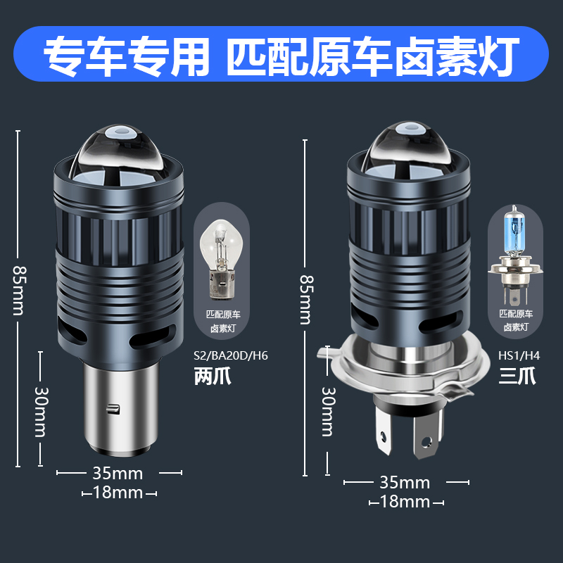 适用豪爵DK150 DK125铃木DKS150摩托车LED透镜大灯改装远近光超亮 - 图2