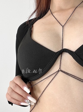 黑色编织链性感辣妹身体链