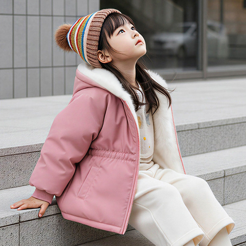 女童外套秋冬款儿童时髦加绒上衣宝宝冬装2025新款小女孩加厚风衣,淘宝优惠券,粉丝福利购,淘宝优惠卷