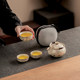 Ru Kiln Dunhuang Convenient Travel Tea Set Set for Tea Making and Tasting Hand-caught Pot Dry Cannon Pan Kung Fu Tea Set Ceramics