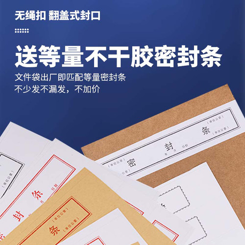 投标文件袋牛皮纸A4档案袋招标文件袋投标专用资料收纳袋加厚12cm15cm送不干胶档案袋密封条大容量标书密封袋 - 图1