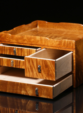 金丝楠木中式普洱茶盒抽屉式茶饼收纳盒家用储茶盒子茶道分茶盘子