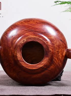 海南黄花梨葫芦壶海黄紫油梨老料茶壶把把壶工艺品手把件送礼收藏